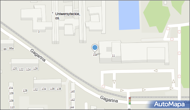Toruń, Gagarina Jurija, 11p, mapa Torunia