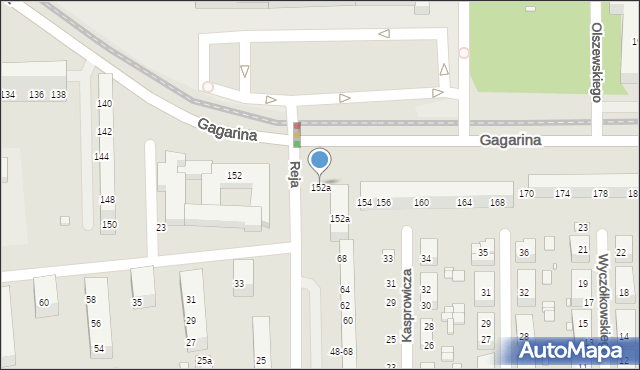 Toruń, Gagarina Jurija, 152a, mapa Torunia