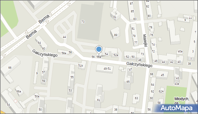 Toruń, Gałczyńskiego Konstantego Ildefonsa, 56a, mapa Torunia