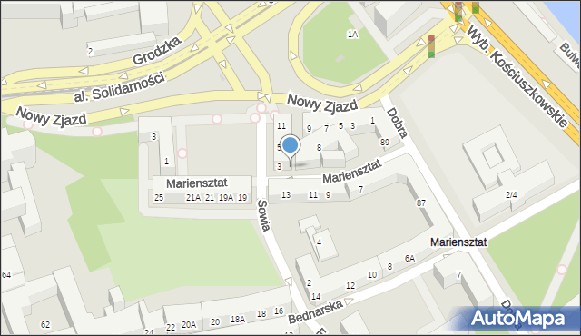 Warszawa, Garbarska, 3i, mapa Warszawy