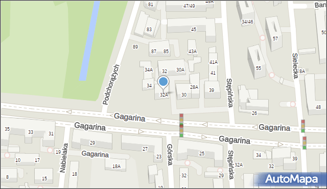 Warszawa, Gagarina Jurija, 32A, mapa Warszawy