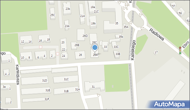 Warszawa, Gąsiorowskiego Wacława, 26A, mapa Warszawy