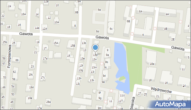 Warszawa, Gawota, 13p, mapa Warszawy