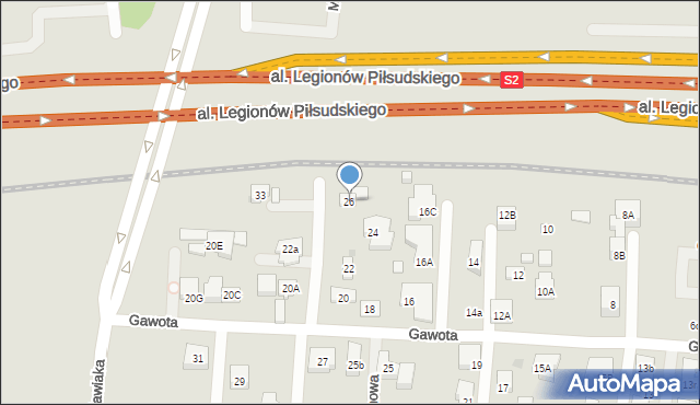 Warszawa, Gawota, 26, mapa Warszawy