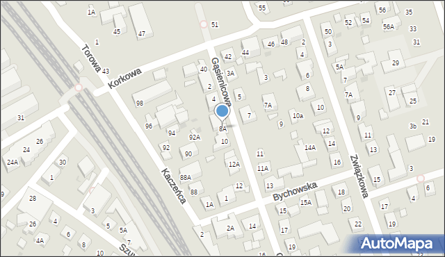 Warszawa, Gąsienicowa, 8A, mapa Warszawy