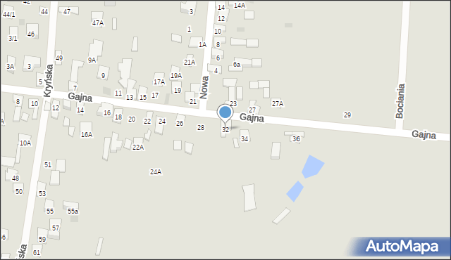 Wasilków, Gajna, 32, mapa Wasilków