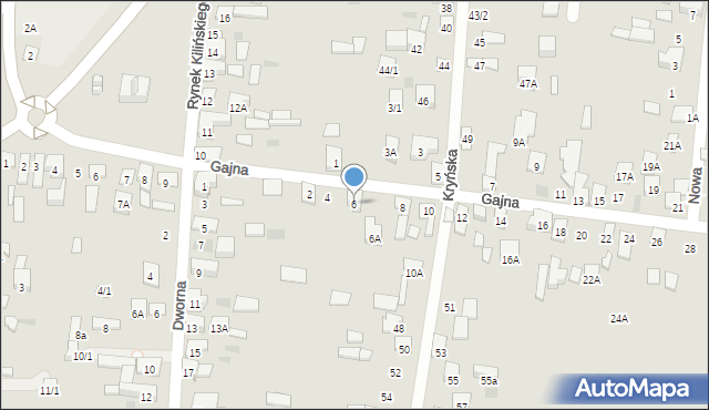 Wasilków, Gajna, 6, mapa Wasilków