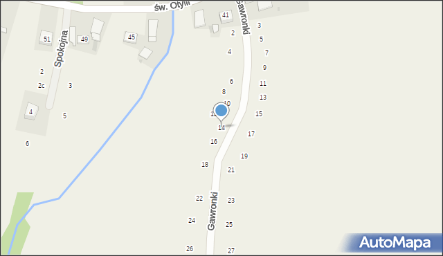 Wilków, Gawronki, 14, mapa Wilków