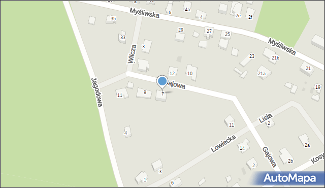 Witnica, Gajowa, 7, mapa Witnica