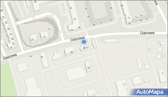 Wrocław, Gazowa, 3F, mapa Wrocławia