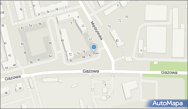 Wrocław, Gazowa, 94, mapa Wrocławia