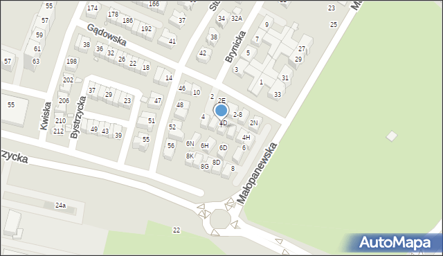 Wrocław, Gądowska, 4E, mapa Wrocławia