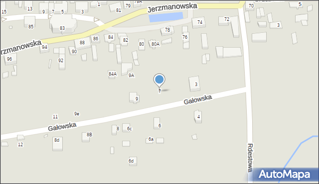 Wrocław, Gałowska, 7, mapa Wrocławia