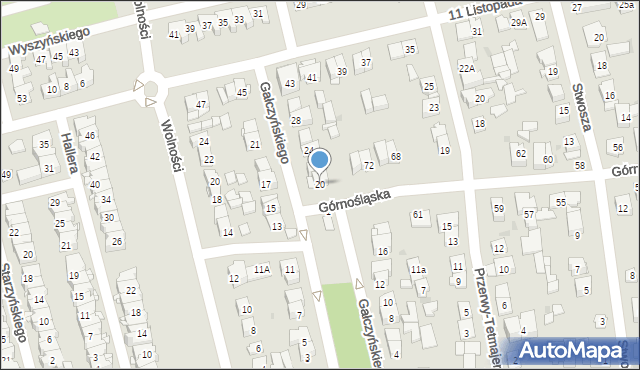 Ząbki, Gałczyńskiego Konstantego Ildefonsa, 20, mapa Ząbki