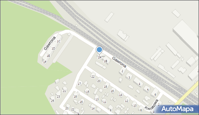 Zabrze, Gawrona Józefa, 1A, mapa Zabrza