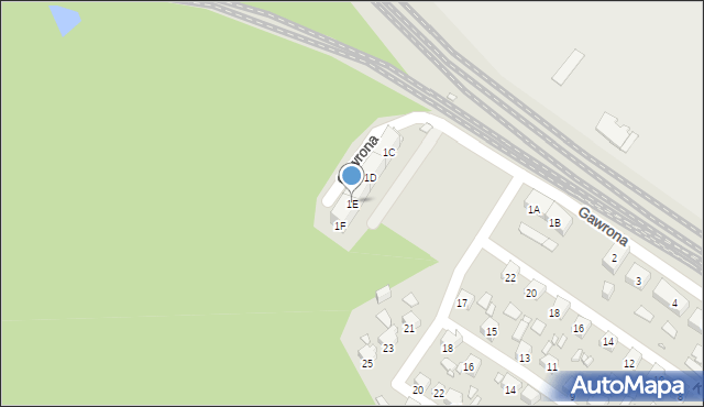 Zabrze, Gawrona Józefa, 1E, mapa Zabrza