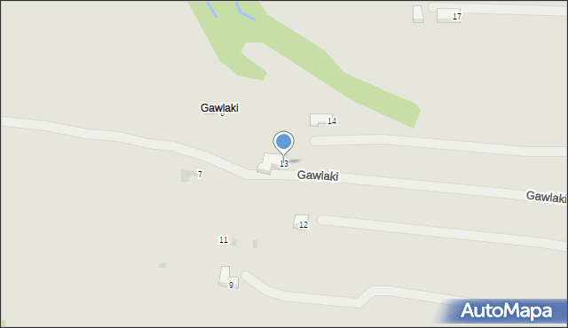 Zakopane, Gawlaki, 13, mapa Zakopanego