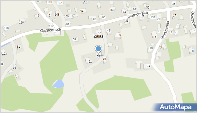 Zalas, Garncarska, 53, mapa Zalas