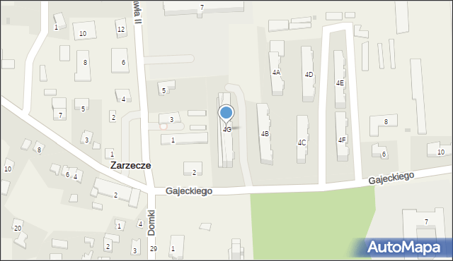 Zarzecze, Gajeckiego Stanisława, ks., 4G, mapa Zarzecze