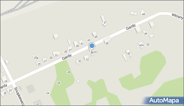 Zawiercie, Gardy Jerzego, 34, mapa Zawiercie