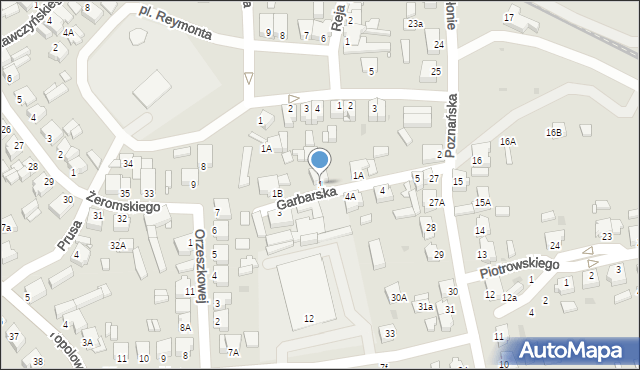 Zbąszyń, Garbarska, 1, mapa Zbąszyń