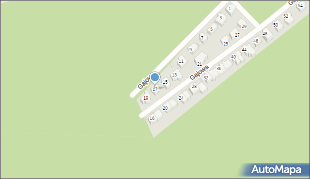 Zielona Góra, Gajowa, 17, mapa Zielona Góra