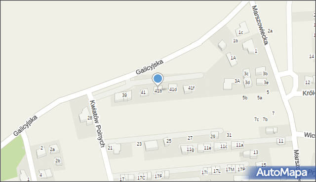 Zielonki, Galicyjska, 41b, mapa Zielonki