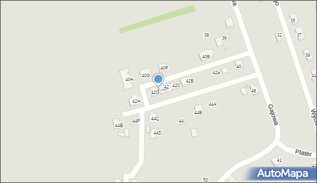 Żory, Gajowa, 42F, mapa Żor