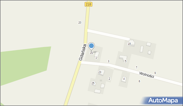 Bieszkowice, Gdańska, 21, mapa Bieszkowice