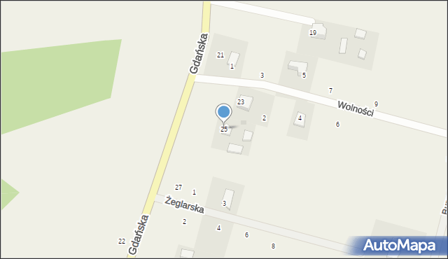 Bieszkowice, Gdańska, 25, mapa Bieszkowice