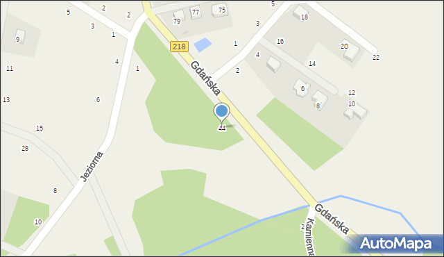 Bieszkowice, Gdańska, 44, mapa Bieszkowice