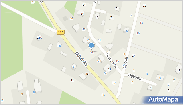 Bieszkowice, Gdańska, 51, mapa Bieszkowice