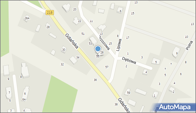 Bieszkowice, Gdańska, 55, mapa Bieszkowice