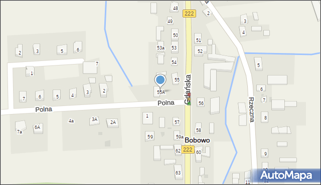 Bobowo, Gdańska, 55A, mapa Bobowo