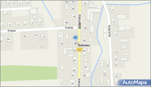 Bobowo, Gdańska, 59a, mapa Bobowo