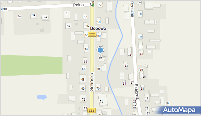 Bobowo, Gdańska, 65, mapa Bobowo