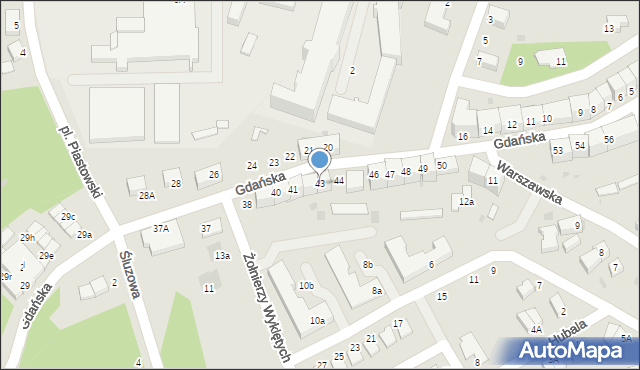 Bolesławiec, Gdańska, 43, mapa Bolesławca
