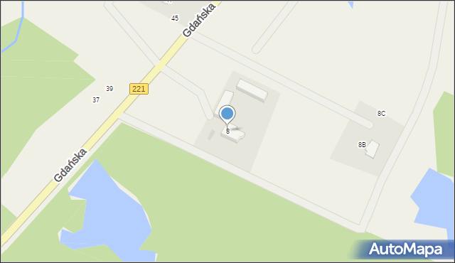 Borowina, Gdańska, 8, mapa Borowina