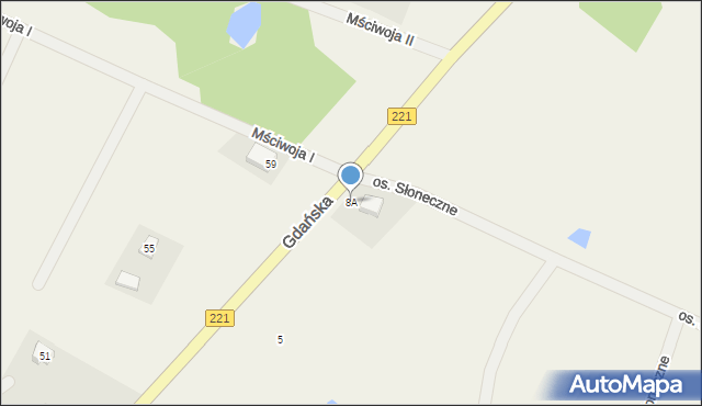 Borowina, Gdańska, 8A, mapa Borowina