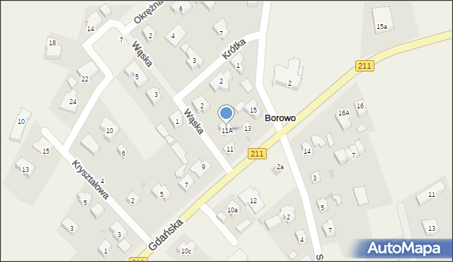 Borowo, Gdańska, 11A, mapa Borowo