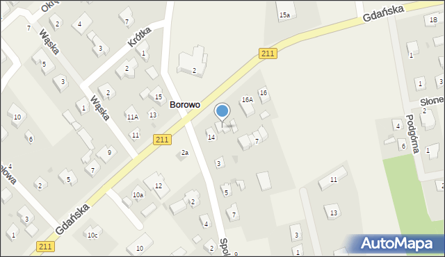 Borowo, Gdańska, 14a, mapa Borowo