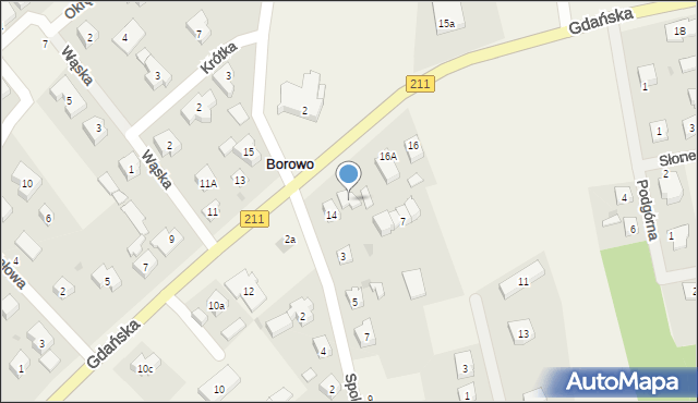 Borowo, Gdańska, 14a, mapa Borowo