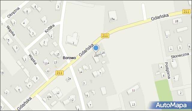 Borowo, Gdańska, 16A, mapa Borowo