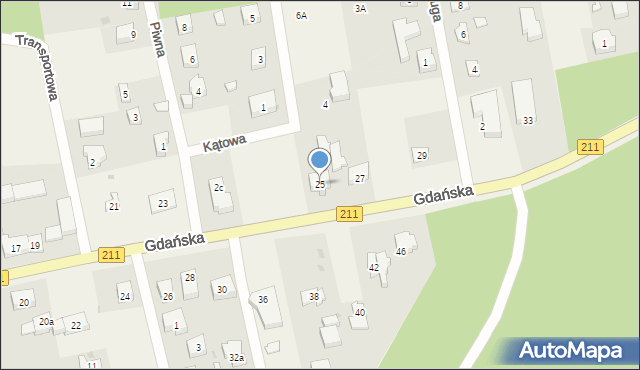 Borowo, Gdańska, 25, mapa Borowo