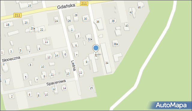 Borowo, Gdańska, 32, mapa Borowo