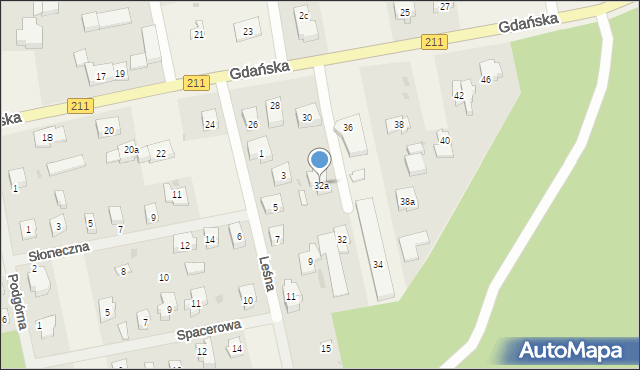 Borowo, Gdańska, 32a, mapa Borowo