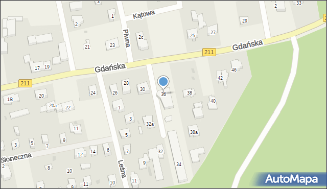 Borowo, Gdańska, 36, mapa Borowo