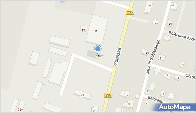 Brusy, Gdańska, 37b, mapa Brusy