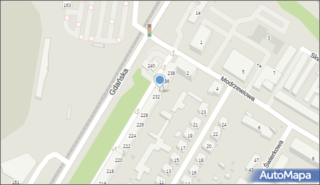 Bydgoszcz, Gdańska, 234, mapa Bydgoszczy