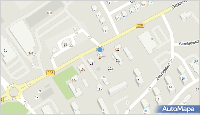 Bytów, Gdańska, 20, mapa Bytów